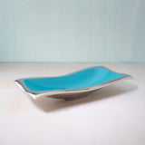 teal waves metal-enamel fusion platter - ellementry