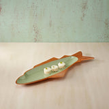 sap green fish metal- enamel fusion platter - ellementry