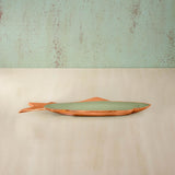 sap green fish metal- enamel fusion platter - ellementry