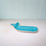 teal dolphin metal-enamel fusion platter - ellementry