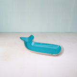 teal dolphin metal-enamel fusion platter - ellementry