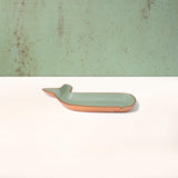 sap green dolphin metal-enamel fusion platter - ellementry