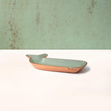 sap green dolphin metal-enamel fusion platter - ellementry