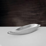silver hammered metal platter - ellementry