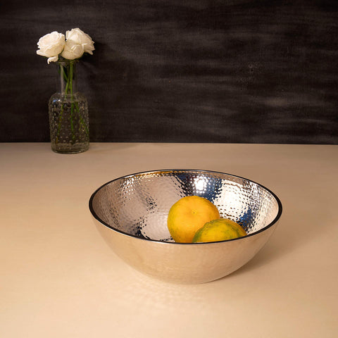 silver hammered bowl- large - ellementry