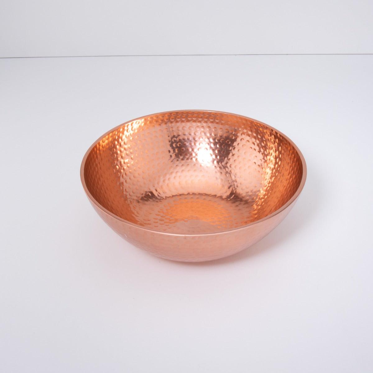 Copper Hammered Metal Bowl- Large