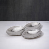 silver triple metal platter - ellementry