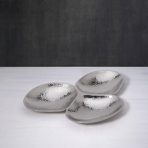 silver triple metal platter - ellementry