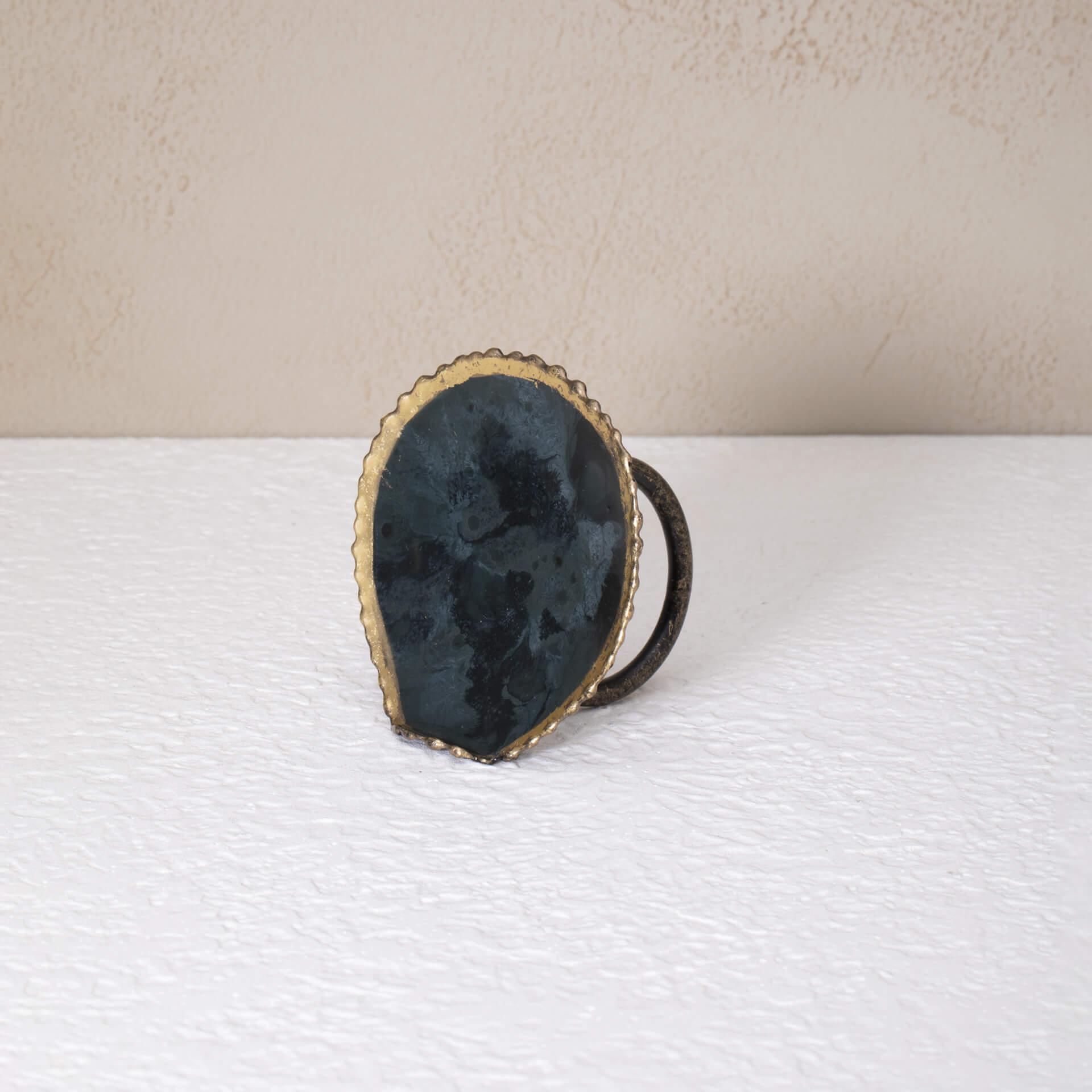 Inky Round Metal Napkin Ring