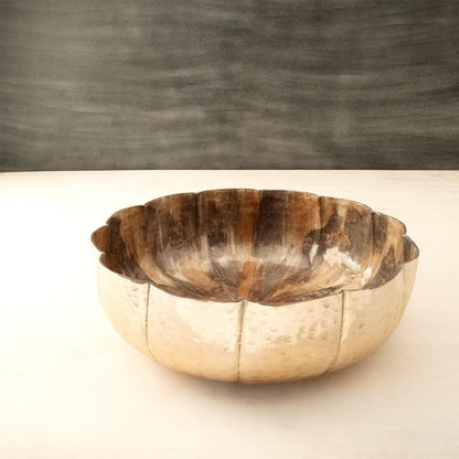 Beige Metal Fruit Bowl- Small - ellementry