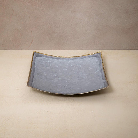 silver metal platter- square - ellementry