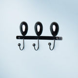 black metal wall w/3 hooks - ellementry