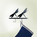 black metal butterfly wall w/2 hooks - ellementry