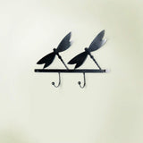 black metal butterfly wall w/2 hooks - ellementry