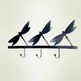 black metal butterfly wall w/3 hooks - ellementry