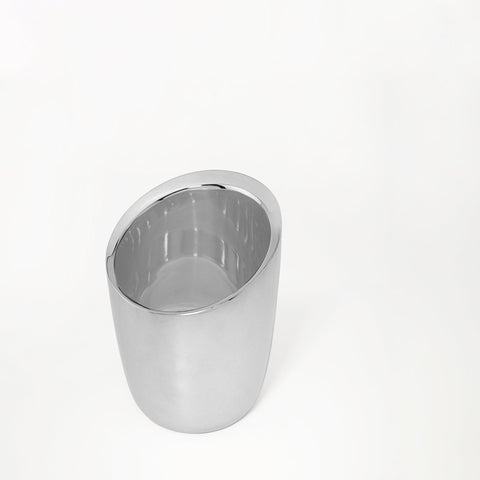 Glossy Silver Metal Wine Cooler - ellementry