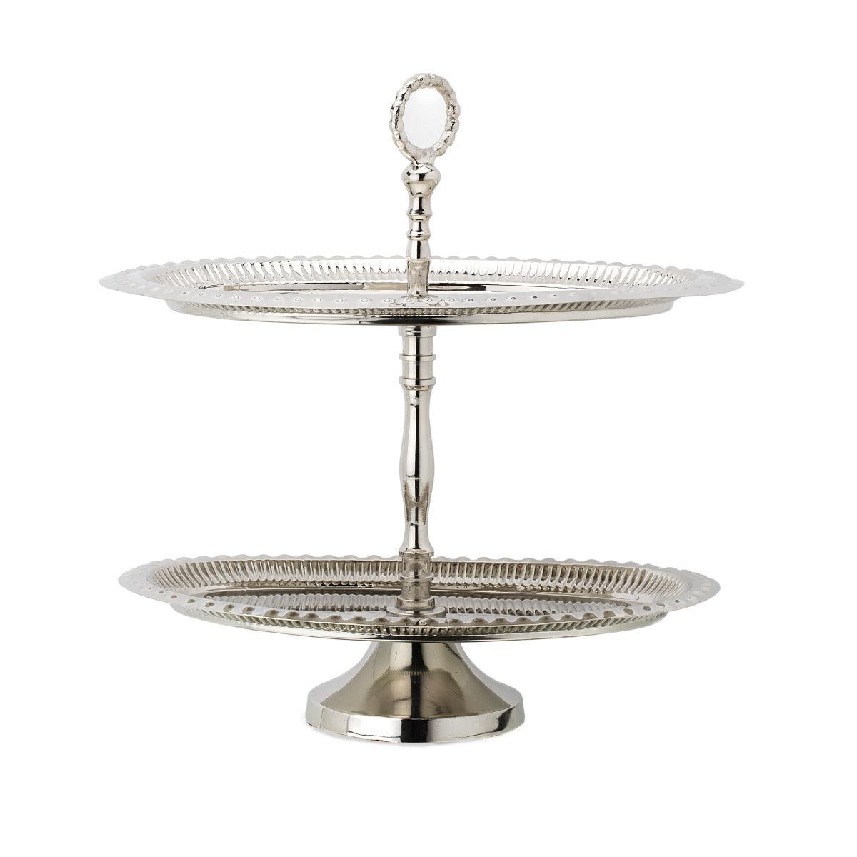 SS Cake Stand 2 Tier Silver - ellementry