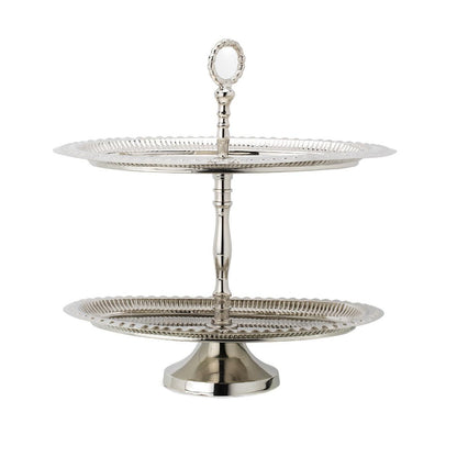 SS Cake Stand 2 Tier Silver - ellementry