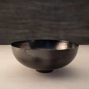 Black Fluted Metal Bowl