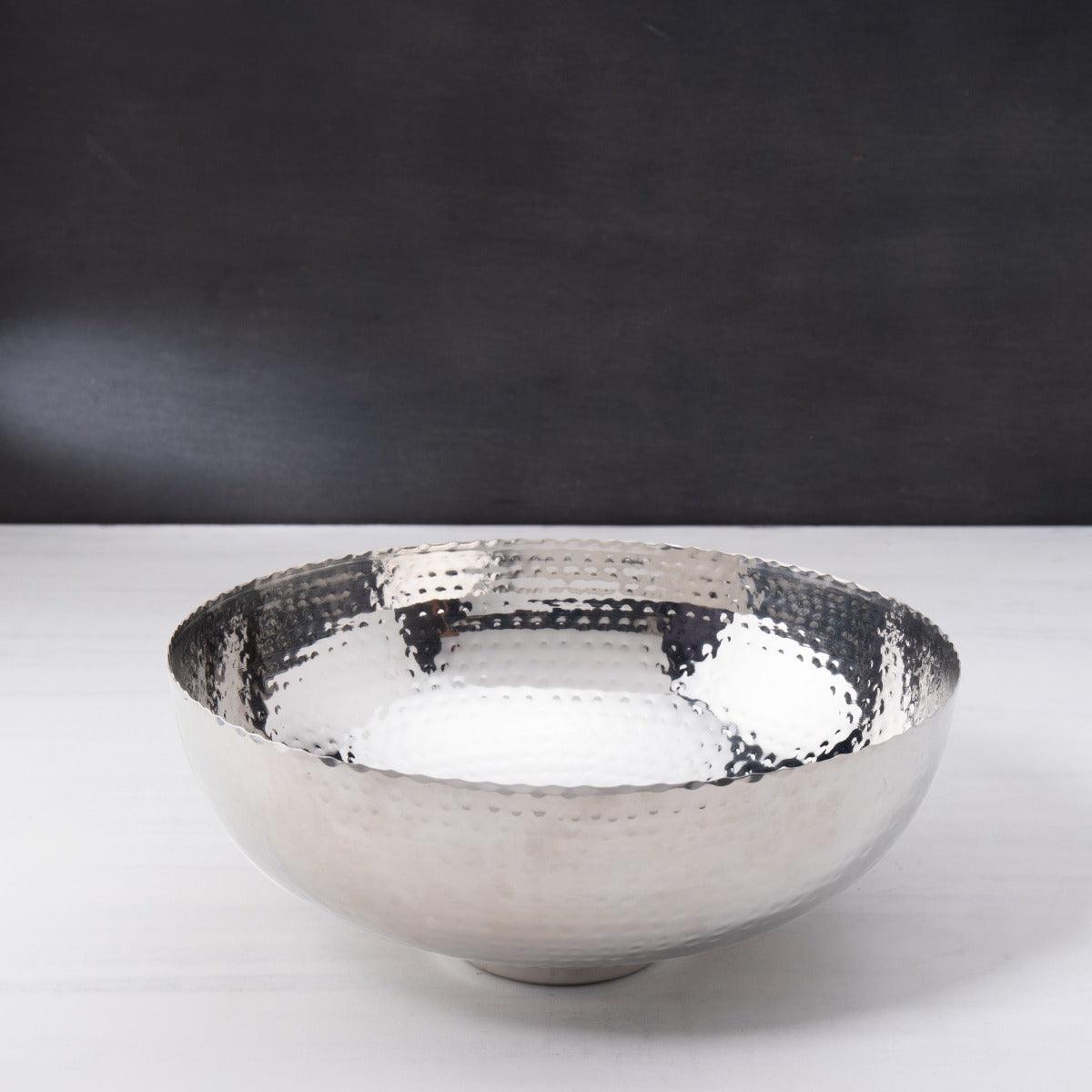 Silver Fluted Metal Bowl - ellementry