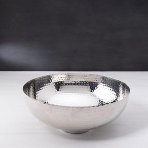 Silver Fluted Metal Bowl