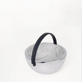 glossy silver metal fruit bowl - ellementry