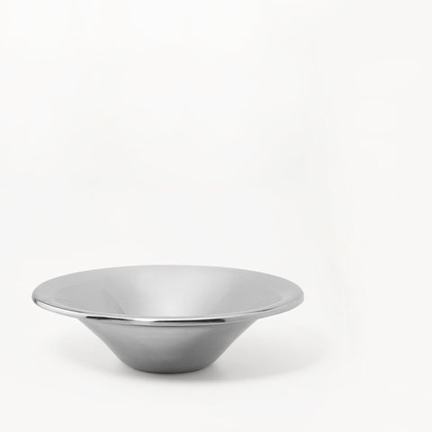 Glossy Silver Metal Serving Bowl - ellementry