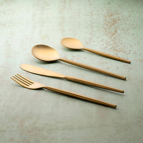 Aura Gold Cutlery Set of Four - ellementry