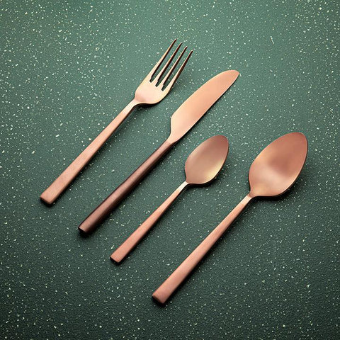 Enigma Rose Gold Cutlery Set of Four - ellementry