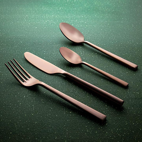 Enigma Rose Gold Cutlery Set of Four - ellementry