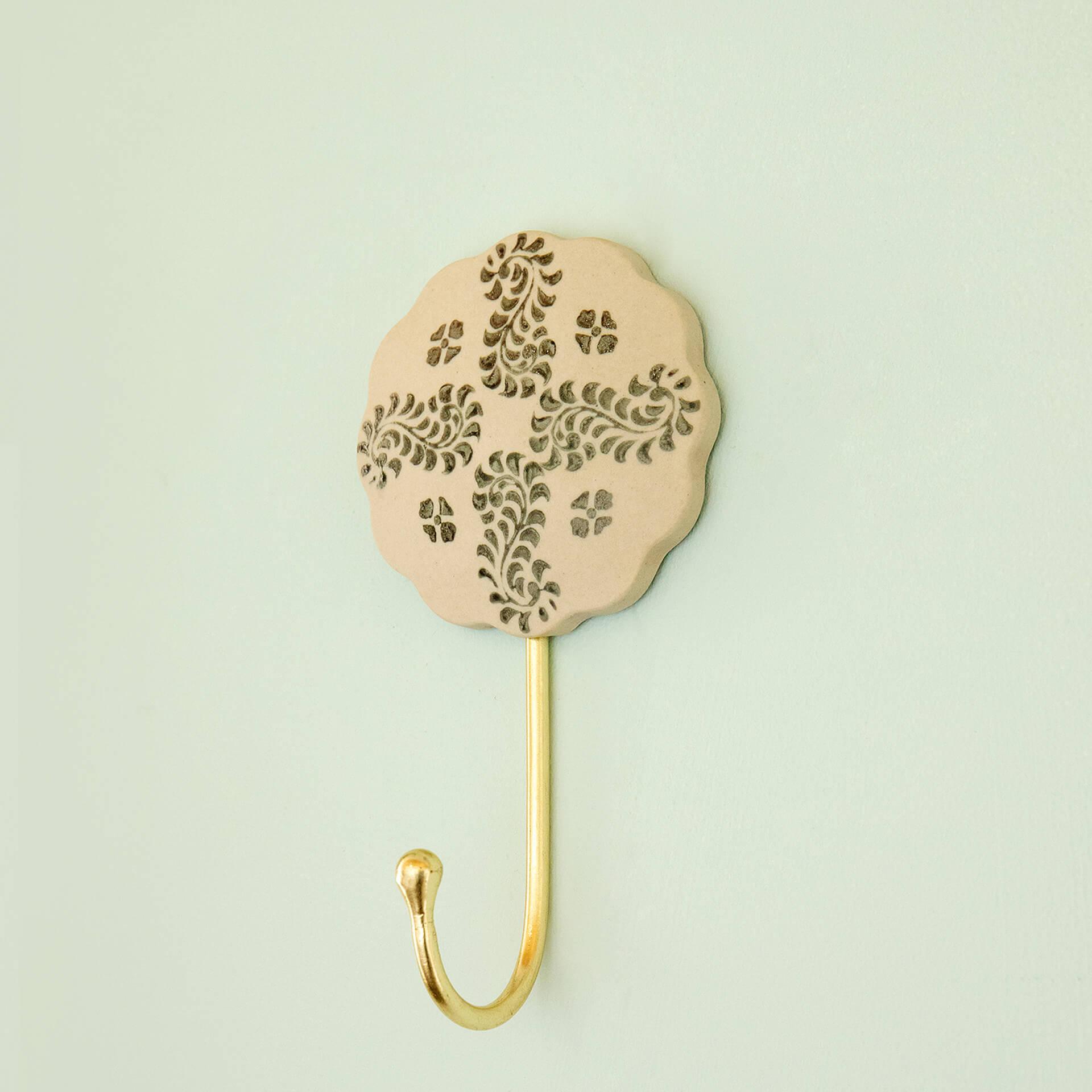 Beige Ceramic Wall Hook - Ellementry – ellementry