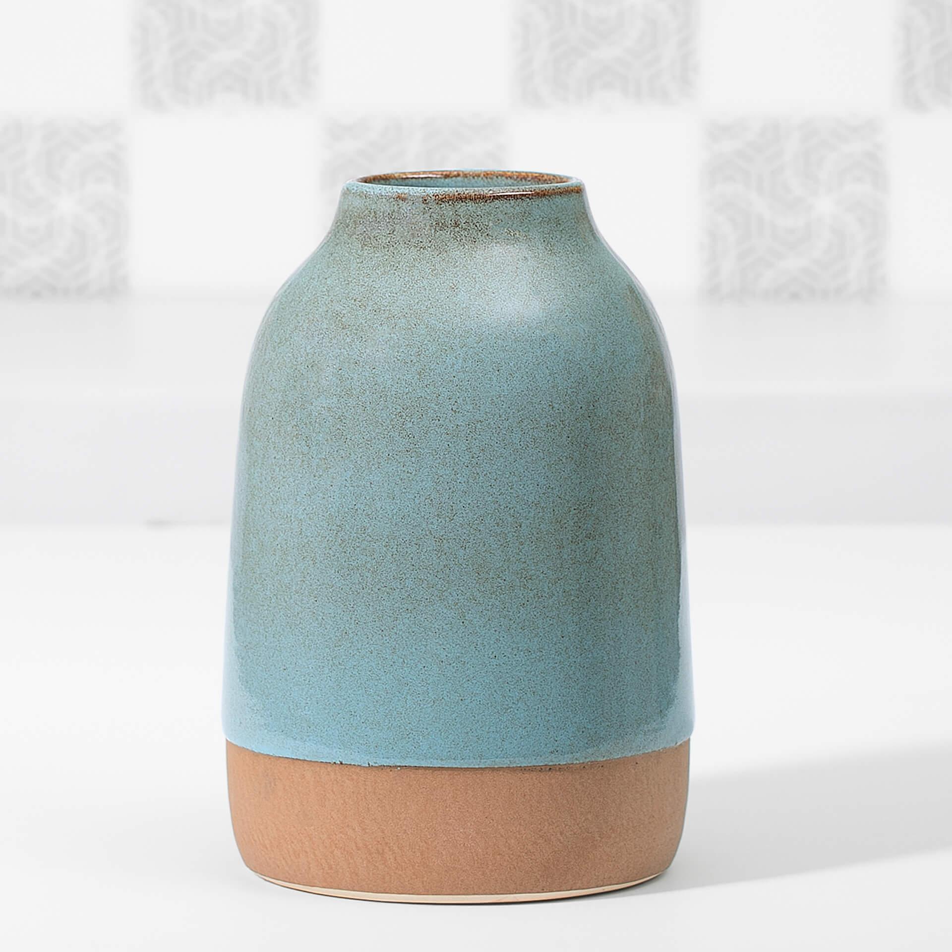 Aqua Rustic Ceramic Vase (Tall)