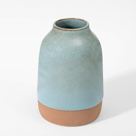 Aqua Rustic Ceramic Vase (Tall) - ellementry