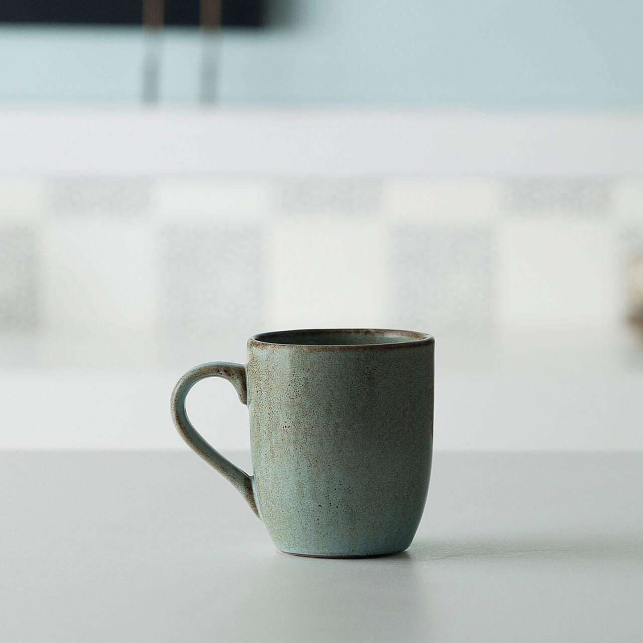 aqua rustic ceramic mug