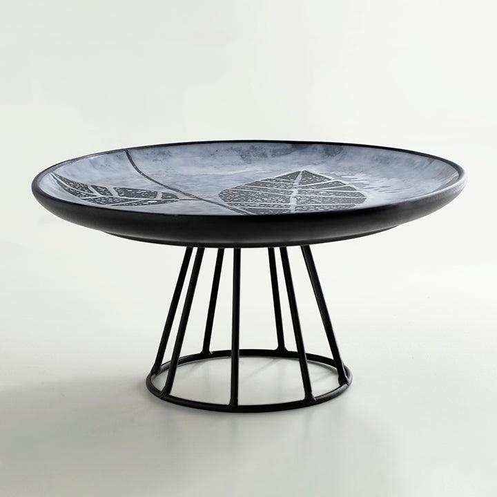 Eclipse Ceramic Cake Stand with Metal Base