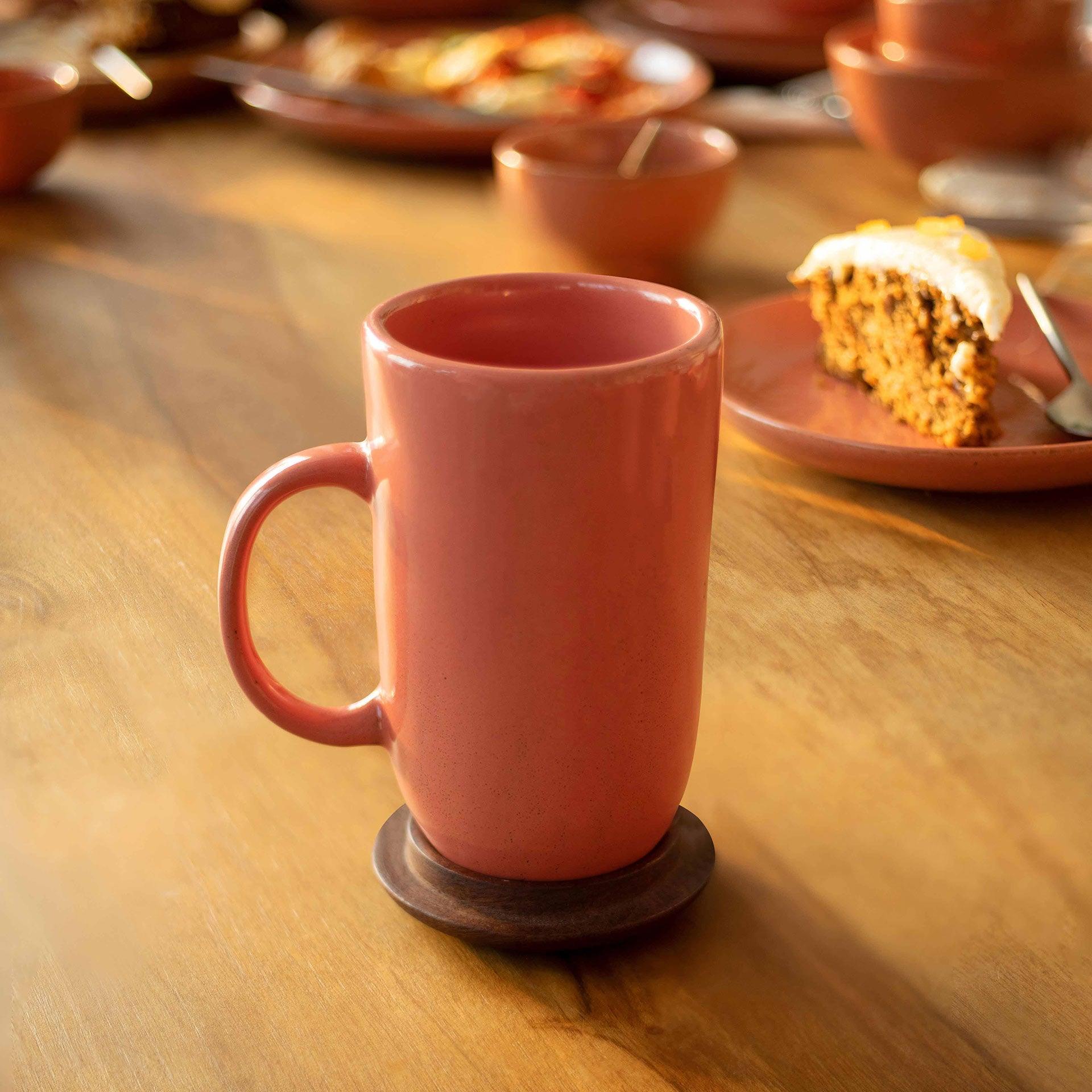 Rustic Reef Ceramic Mug With Wooden Lid