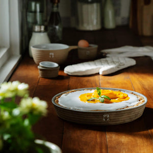 Mano Ceramic Sand Round Tart Dish