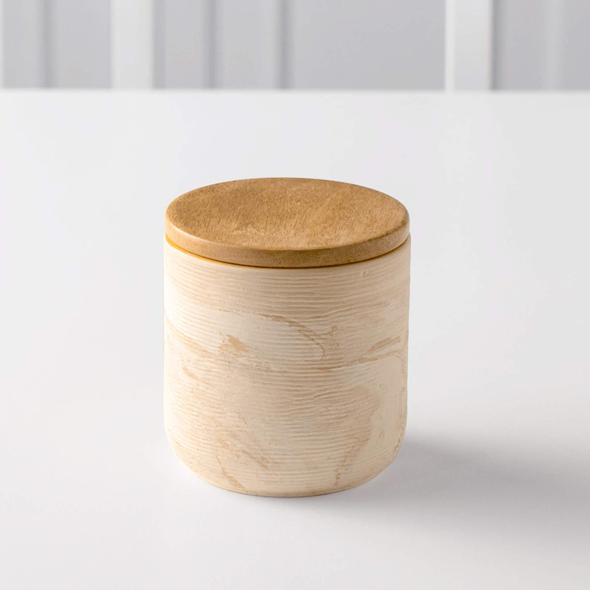 Amber Love Ceramic Jar with Wooden Lid- Large - ellementry