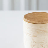 Amber Love Ceramic Jar with Wooden Lid- Large - ellementry