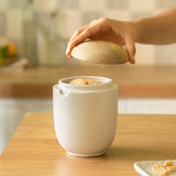 Hemisphere Ceramic Jar with Wooden Lid (Tall) - ellementry