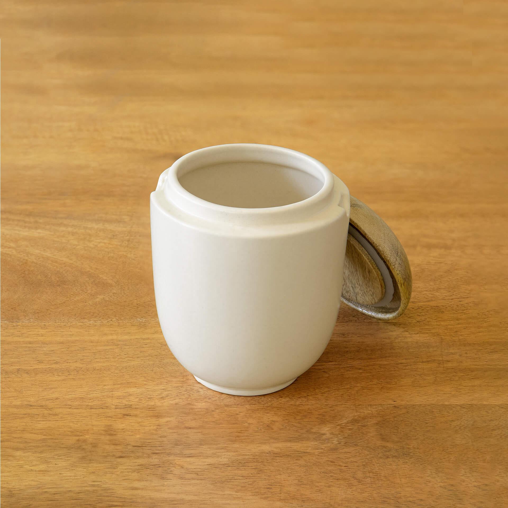 Hemisphere Ceramic Jar with Wooden Lid (Tall)