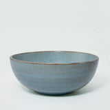 aqua rustic ceramic serving bowl- large - ellementry