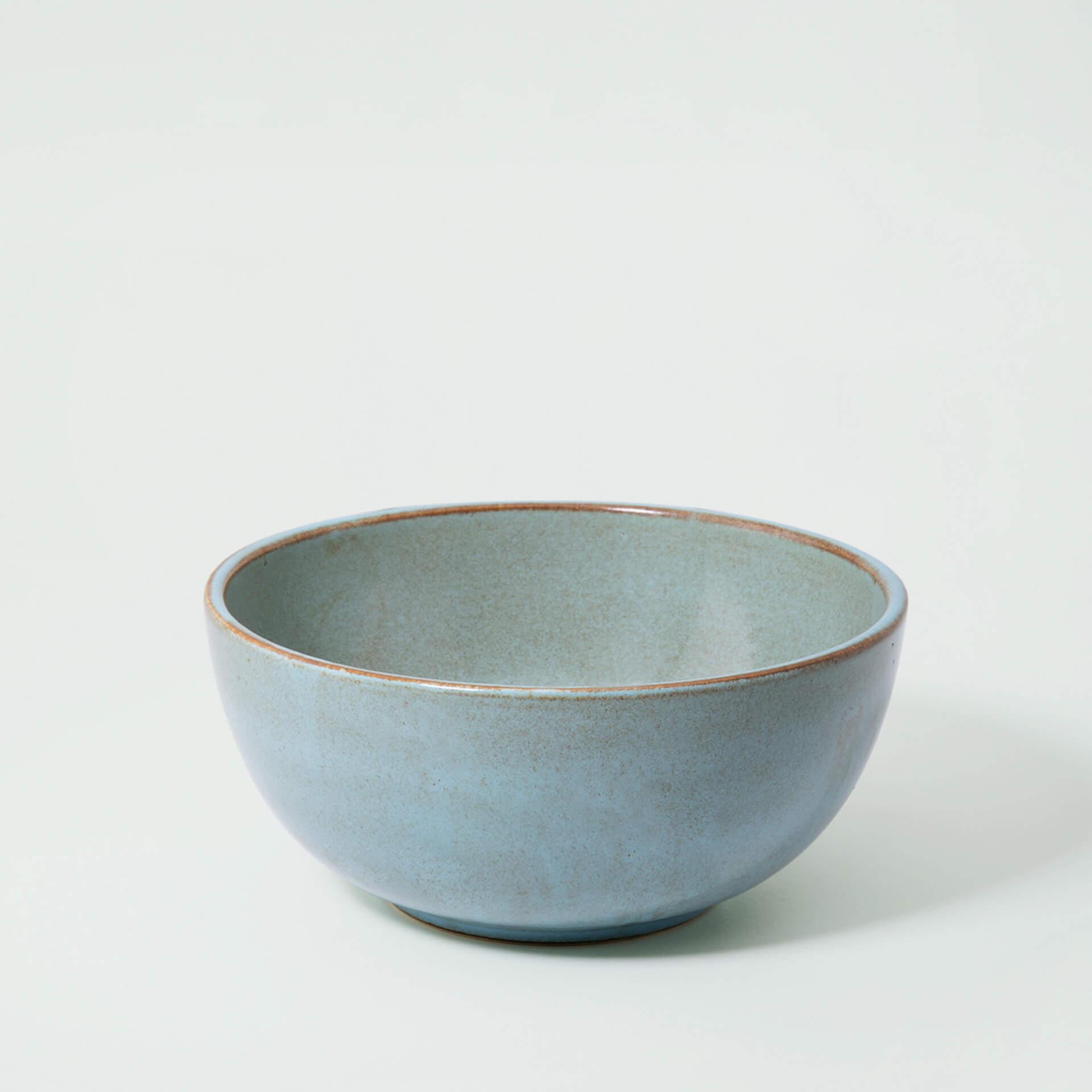 aqua rustic ceramic serving bowl- small