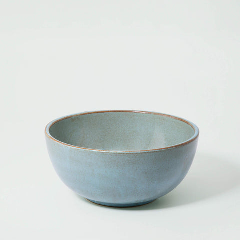 aqua rustic ceramic serving bowl- small - ellementry