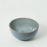 aqua rustic ceramic serving bowl- small - ellementry