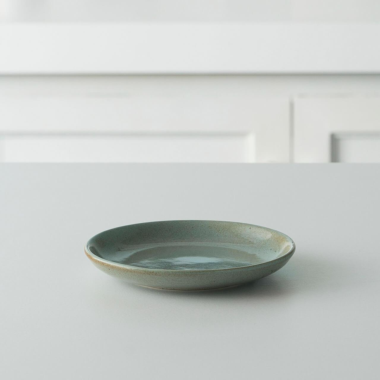 aqua rustic ceramic side plate