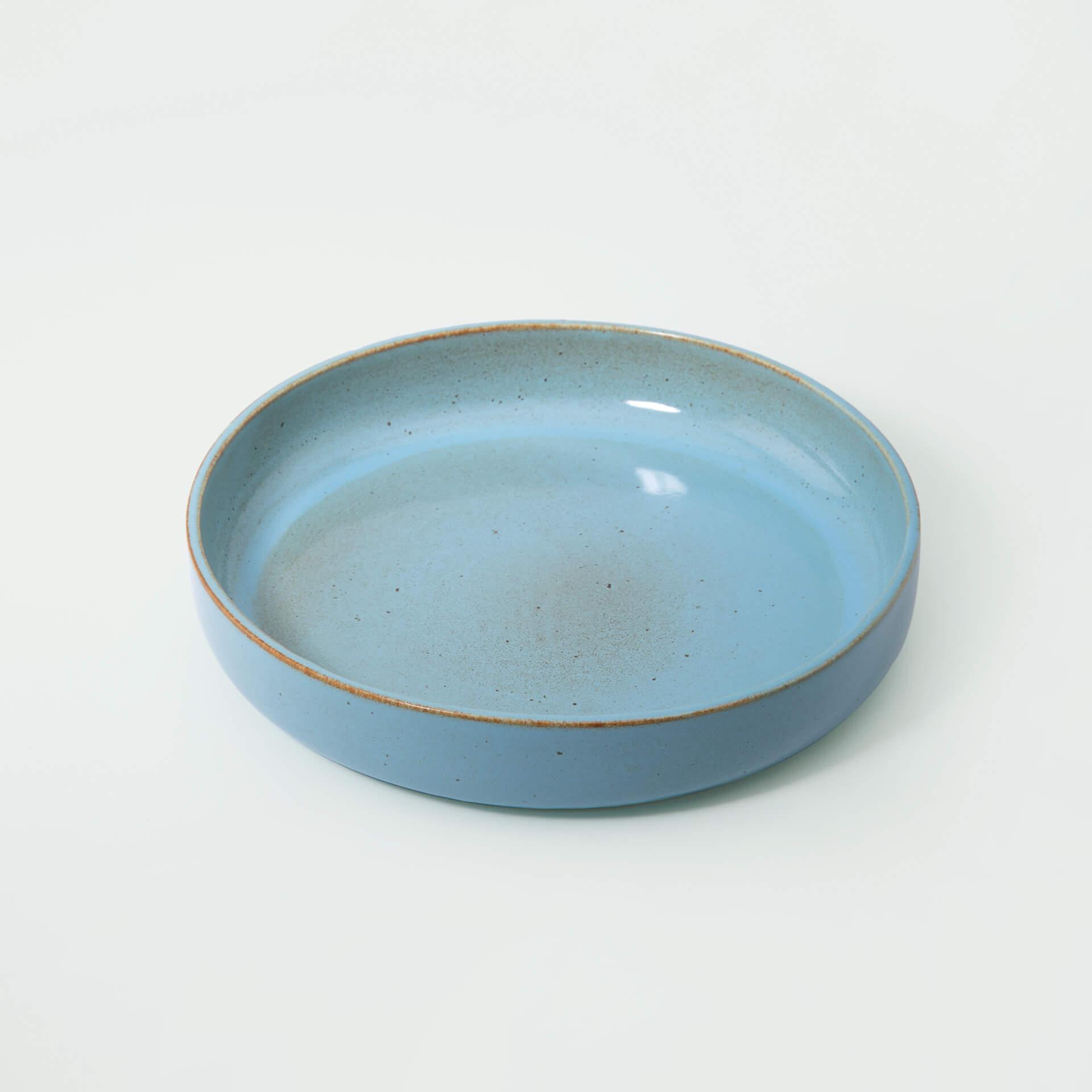 aqua rustic ceramic pasta bowl