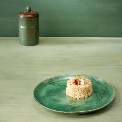 emerald ceramic dinner plate - ellementry