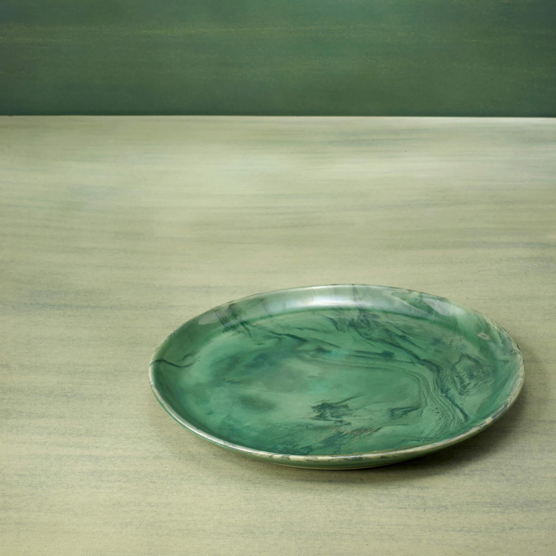 emerald ceramic dinner plate