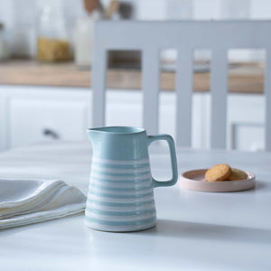 Ceramic Jug Small Stripes Blue